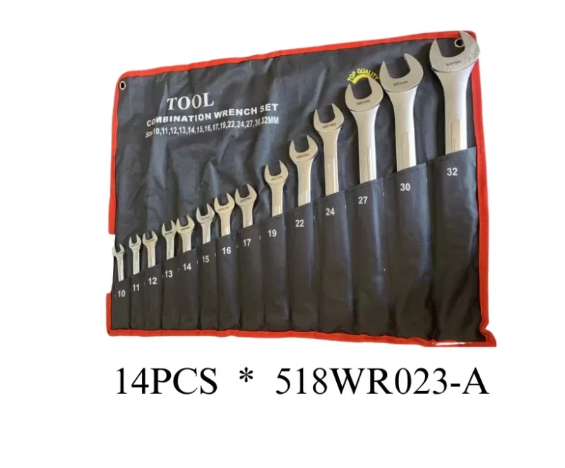 14pcs-chrome plated -raised panel combination wrench