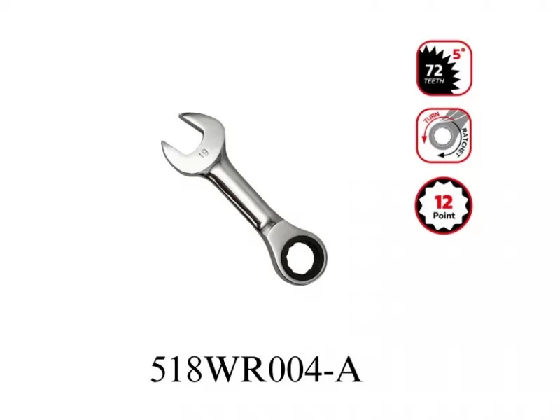 72Tooth stubby ratcheting combination wrench-518WR004-A