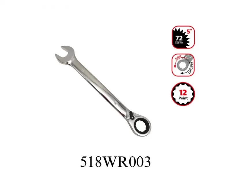 Reversible ratcheting combination wrench