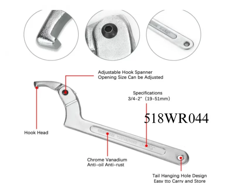 adjustable hook wrench C spanner (1)