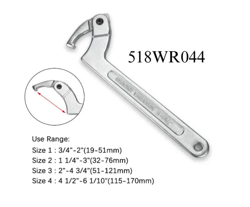 adjustable hook wrench C spanner (4)