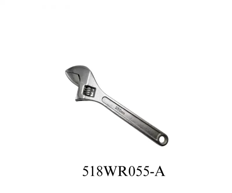 chrome plated adjustable wrench-518WR055-A