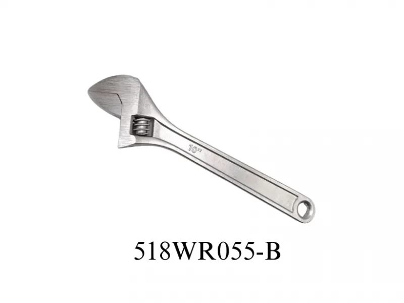 chrome plated adjustable wrench-518WR055-B