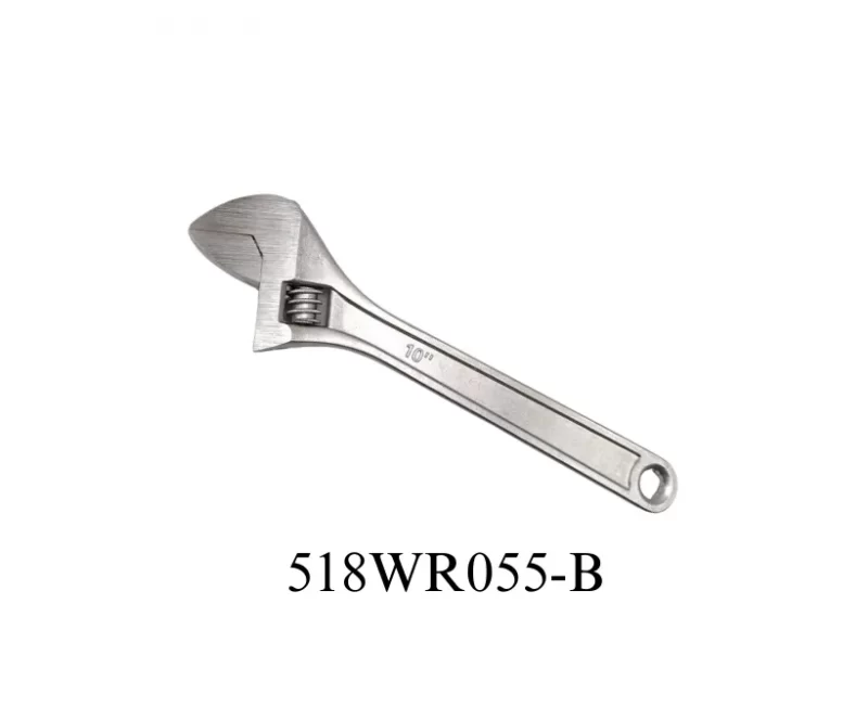 chrome plated adjustable wrench-518WR055-B